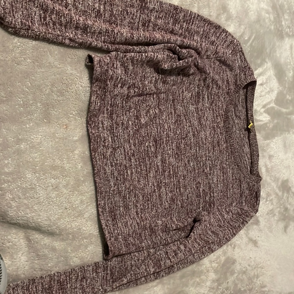 purple long sleeve crop shirt